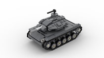 MOC军事积木 T49轻型坦克模型 适用乐高小颗粒拼装积木玩具儿童男