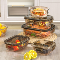 玻璃上班族饭盒密封分隔食品带盖碗可微波炉加热水果当保鲜便饭盒