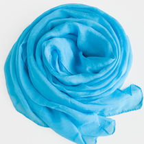 女秋冬季浅蓝色丝巾舞蹈韩版纯色保暖纱巾长款雪纺围巾披肩两用
