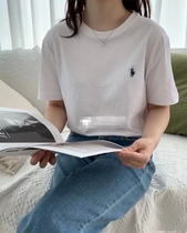 海外购RL女装23夏季新品经典款棉质平纹学院风短袖T恤圆领
