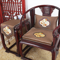 艺必旭新中式刺绣红木古典家具圈椅太师椅官帽椅垫沙发坐垫防滑