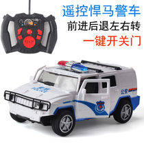 电动遥控开门灯光110悍马公安警察车男孩儿童玩具警车汽车小车