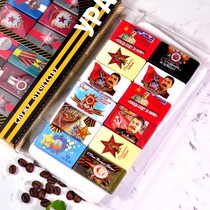 黑巧克力俄罗斯进口威巧卡牌花生碎牛奶套娃纯可可脂独立包装礼盒
