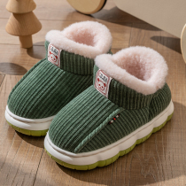 冬季可爱儿童包跟棉拖鞋加绒加厚男童女童居家保暖鞋厚底高帮棉鞋
