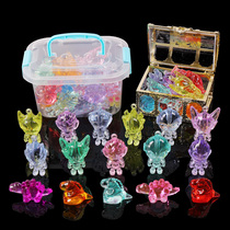 儿童宝石玩具女孩钻石水晶恐龙宝藏塑料大爱心男孩女童七彩宝箱盒
