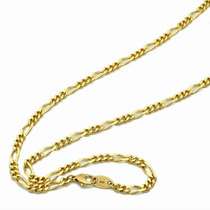 日本18K黄金项链首饰素链费加罗子母链 k金长链男士粗款丨宽3.7mm