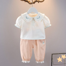 1-4-5岁女童夏装套装宝宝短袖T恤夏季儿童装上衣婴儿衣服韩版可爱