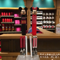 上海迪士尼国内代购米奇米妮儿童勺子叉子筷子便携式卡通餐具套装