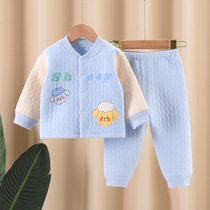 宝宝衣服秋冬款套装8外穿九个月婴儿春季2024保暖薄棉分体两件套5