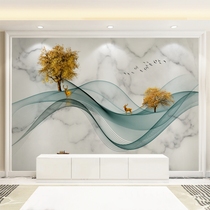 电视背景墙壁纸现代简约立体壁画客厅装饰高档轻奢风8d影视墙布画