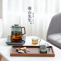 南山先生深空茶具套装家用玻璃煮茶壶大容量茶水分离泡茶壶花茶杯