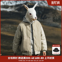 RabbitHouse 冬季少年感拼接保暖棒球服棉衣夹克男潮宽松棉服外套
