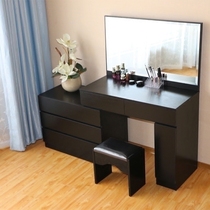 现代简约卧室梳妆台多功能经济型伸缩黑色化妆桌实木电视柜小户型