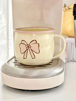 老麦【自制】少女心蝴蝶结搪瓷水杯马克杯咖啡杯牛奶杯早餐杯茶杯