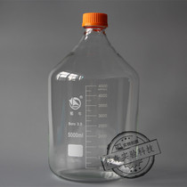 【蜀牛】5000ml黄盖试剂瓶 高硼硅玻璃瓶 螺口兰盖瓶 5L 正品