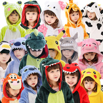 恐龙儿童表演服装法兰绒小孩男童外穿连体衣服造型秋冬动物珊瑚绒