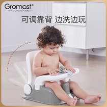 Gromast宝宝洗澡座椅婴儿坐浴神器可折叠新生儿洗澡躺托沐浴凳子