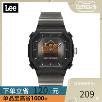 Lee手表潮创意设计运动方形表女石英手表果冻感塑胶表带腕表U418