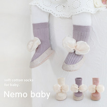 春秋新生婴儿0-1岁女宝宝公主软底地板鞋袜不掉跟护脚套学步鞋