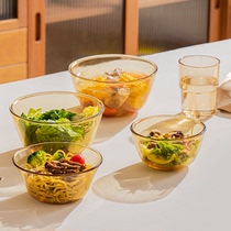 沙拉碗汤碗甜品玻璃冰粉碗网红水果盘子餐具家用2024新款碗碟套装