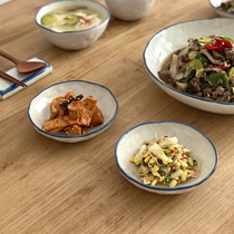 韩国代购进口手工陶瓷复古可爱小碟子创意韩式小菜碟蘸料碟餐具碟