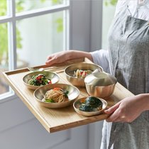韩国代购进口高档铜器餐具碗碟套装一人食中西餐具套装汤碗筷勺