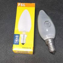 佛山照明FSL钨丝暖光灯泡E14可调光15W25W40W60W磨砂透明小圆球泡