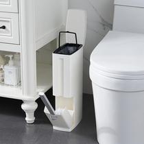 日本卫生间垃圾桶窄缝马桶刷套装家用一体式长方形厕所扁平小纸篓