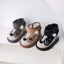 冬季儿童真皮雪地靴1-2-3岁宝宝加厚棉靴4男童女童小童加绒短靴子