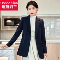 藏青色西装外套女2024年新款春季韩版女士休闲气质时尚小西服上衣