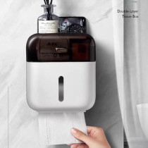 卫生间纸巾盒厕所卫生纸置物架抽纸盒免打孔防水壁挂纸巾架厕纸盒