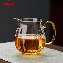 美斯尼玻璃公道杯大容量耐热加厚公杯茶漏一体分茶器功夫茶具配件