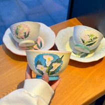 手绘浮雕铃兰花陶瓷米饭碗家用高颜值餐具沙拉盘大容量菜盘子汤碗