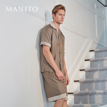 MANITO/曼尼陀Winsor男士真丝睡衣短套装桑蚕丝舒适家居服高级