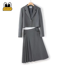 PANCOAT时尚港风气质西服半身裙两件套减龄女士西装外套裙子套装