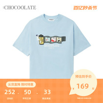 : CHOCOOLATE男装圆领短袖T恤2024夏季新款趣味活力半袖002990