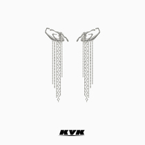 KVK蛛序系列异型丝捕流苏耳环925银小众设计高级感长款气质耳环女