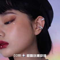 CCOO设计师款满钻圆圈耳夹式无耳洞女法式耳饰高级感耳挂耳骨夹