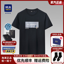 HLA/海澜之家圆领爸爸短袖T恤2024夏季新款休闲宽松上衣打底衫男