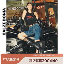 CALZEDONIA女士亚洲限定高腰显瘦潮流牛仔骑行短裤MODP039A