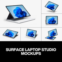 微软Surface笔记本平板电脑ui界面广告设计ps样机素材展示效果图