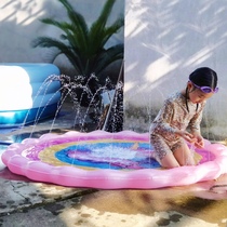 儿童夏季喷水垫玩水池户外草坪沙滩玩耍洒水戏水垫充气玩具游戏垫