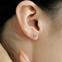 9.19亏米S925银锥字形彩色澳宝耳钉耳环单只卖小众设计养耳洞耳饰