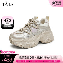 Tata他她厚底休闲老爹鞋女鞋轻便增高运动鞋2024秋季新款WS301CM4