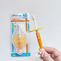 日本Richell利其尔婴儿童宝宝训练护齿清洁牙刷带防卡喉 12个月