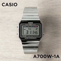 卡西欧手表CASIO A700W-1A 复古金属方块带闹钟秒表防水电子表