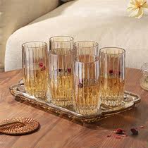 /玻璃杯ins风大容量喝水杯套装高级感家用客厅耐热泡茶杯牛奶杯