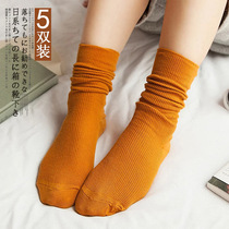 5双装堆堆袜女长筒袜子春夏季韩国日系学院风韩版中筒袜女袜子