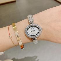 蒂米妮女表满钻锆石韩版手表士手表气质时尚镶钻手链椭圆形