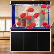 新款闽江鱼缸水族箱底滤大型客厅生态超白玻璃龙鱼缸中型家用免换